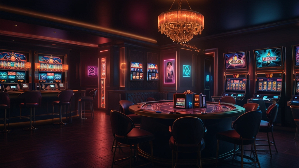 Cupón sin depósito de Luck Leopard iluminado en un casino oscuro