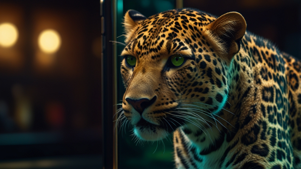 Móvil Android instalando Luckleopard Apk con barra de progreso y estilo de casino